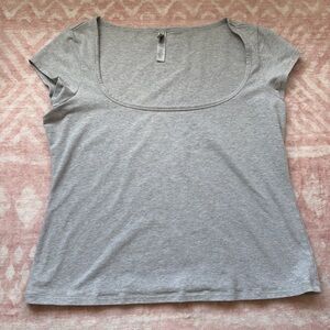 Skims Cotton Jersey Scoop Neck Shirt XL